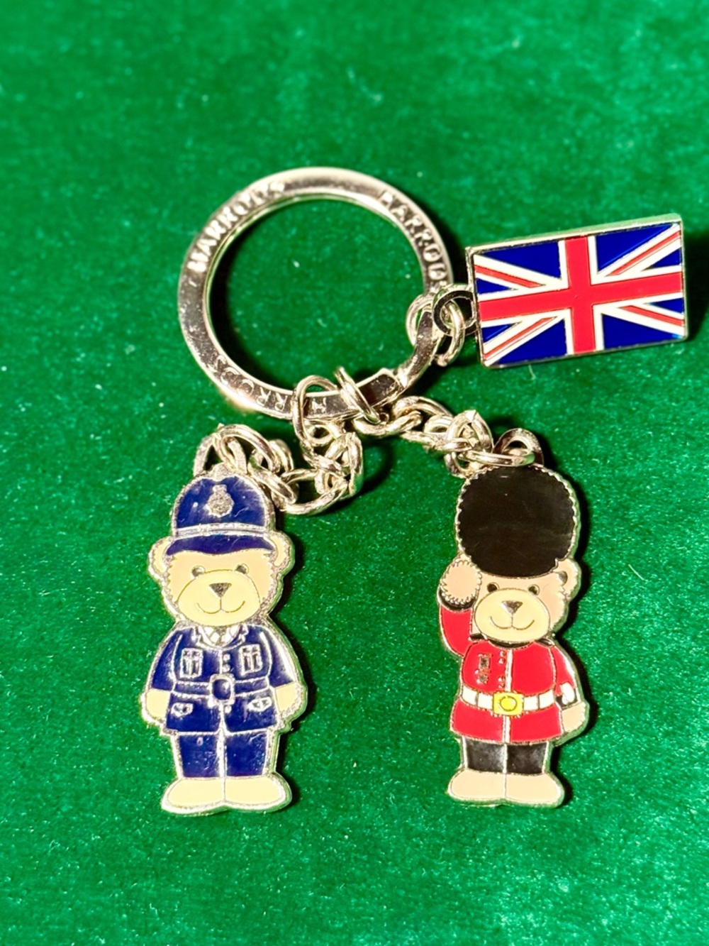 Harrods London Bear Keychain * Bobby * Queens Guard * Union Jack * Souvenir